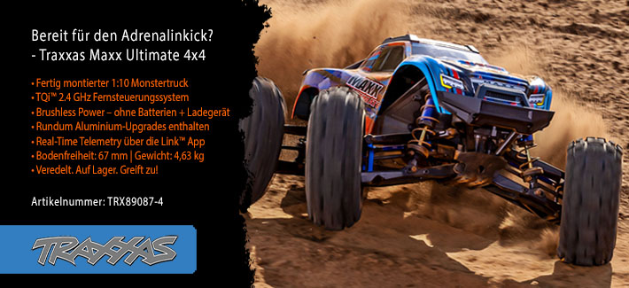 Traxxas Maxx Ultimate Edition 1:10 Monster Truck RTR 4WD blau Brushless ohne Akku/Lader
