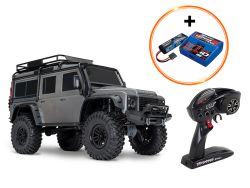 Traxxas TRX‑4 LR Defender 4x4 Silber RTR Crawler inkl. 2992GX Power Pack (LiPo + EZ-Peak Ladegerät)