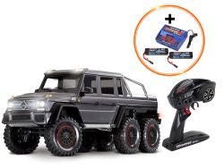 Traxxas TRX-6 Mercedes Benz G63 AMG 6x6 silber inkl. 2991GX Power Pack (LiPo + EZ-Peak Ladegerät)
