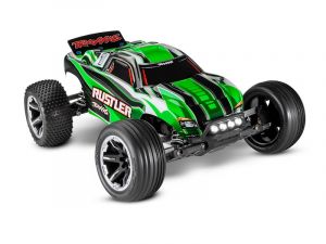 TRX37054-61-GRN Traxxas Rustler 2WD grün 1:10 RTR XL5 Stadium Truck Brushed + LED mit Akku/Lader