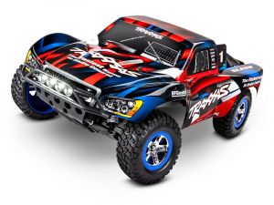 TRX58034-61RBLU Traxxas Slash 2WD rot/blau 1:10 RTR Short Course Brushed + LED mit Akku/Lader