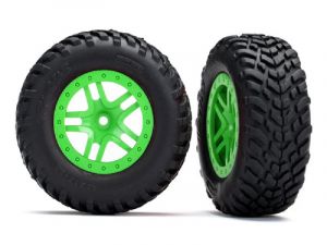 Traxxas SCT Reifen auf 2.2/3.0 Felge grün (2) , Slash 4x4 v/h TRX5892G
