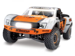 Traxxas TRX85086-4 Unlimited Desert Racer Pro Scale® 4WD Race Truck, Produktansicht vom Traxxas Unlimited Desert Racer 4x4 VXL orange Fox Edition LED 1:7 RTR Brushless ohne Akku/Lader