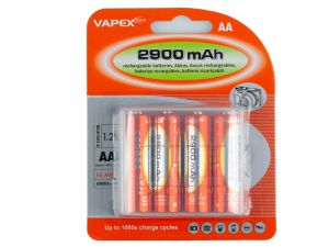 Vapex Tec AA/R6 Wiederaufladbare Batterien (4) NiMH 2900 mAh/1,2V 