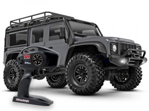 Traxxas 97054-1 TRX-4M Land Rover Defender 1:18 RTR 4WD Mini RC Crawler silber Brushed mit Akku/Lader 