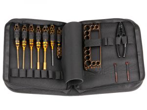 AM-199445 Arrowmax RC Produktansicht vom Arrowmax Werkzeug Set Onroad 11-teilig mit Tasche # Black Golden Edition