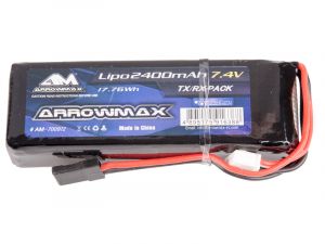 Arrowmax Competition LiPo Micro RX-Pack Straight # 2400mAh 7.4V