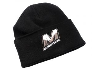 M0514 Mugen Seiki M Logo Cuffed Beanie Cap Black - Produtkansicht Mugen Seiki Racewear Strickmütze mit 