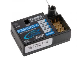 Futaba R334-SBS-E Empfänger | Produktansicht vom Futaba R334SBS-E Empfänger in der 2,4GHz T-FHSS SR Ausführung mit Telemetrie