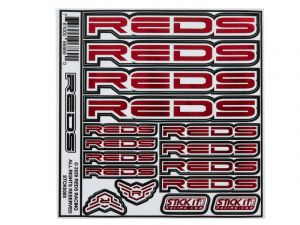 STCK0005 REDS Racing Aufkleberbogen 6x6 Rot-Chrome-Schwarz vorgestanzt
