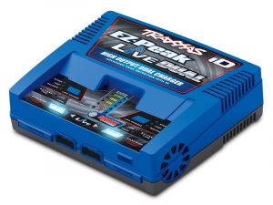 TRX2973G Traxxas EZ-Peak Live Dual 26A NiMH/LiPo Charger Auto iD Produktansicht vom Traxxas Dual EZ-Peak Live 26A Schnell-Ladegerät 200 Watt NiMH/Lipo iD Bluetooth EU Version 