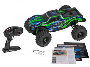 Traxxas 89086-4 WideMaxx Monster Truck 1/10 Produktansicht vom Traxxas WideMaxx Edition 1:10 RTR TSM SR VXL-4S MonsterTruck grün Brushless ohne Akku/Lader 