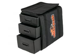 Serpent Transporttasche mit 3 Schubfächern # Schwarz-Orange