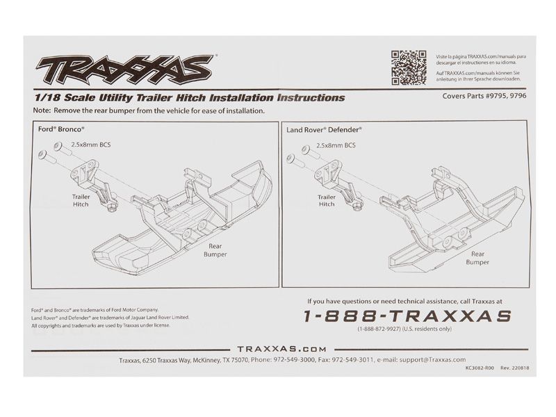 TRA7744 Traxxas Skidplate Front/Rear Cushion TRA7744
