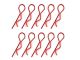 Team Corally - Body Clips - 45° Bent - Small - Red - 10 pcs C-35101
