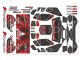 Team Corally - Body Decal Sheet - Kagama 4 - Pre-Cut - Color Red - 1 Pc