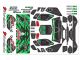 Team Corally - Body Decal Sheet - Kagama 4 - Pre-Cut - Color Green - 1 Pc