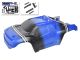 Team Corally Polycarbonate Body - Punisher XD - Painted - Cut - Decals - Blue Color 1:12