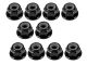 UR1503-N Ultimate RC 3mm Schwarz Aluminium Stoppmutter mit Flansch selbstsichernd (10)