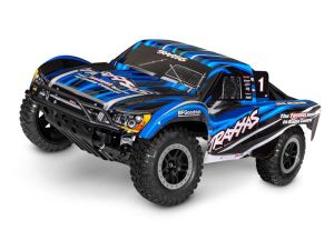 TRX58234-8-BLUE Traxxas Slash 2WD Brushed HD RTR 1:10 Short Course Race Truck blau mit NiMh Akku + 4A USB/C-Lader