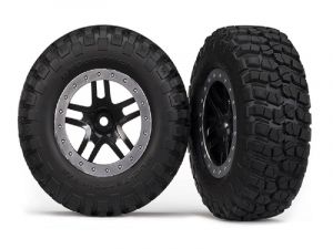 Traxxas BFGoodrich T/A KM2 Reifen auf Felgen  schwarz/satin-chrom (2), Slash 4x4 v/h TRX5883