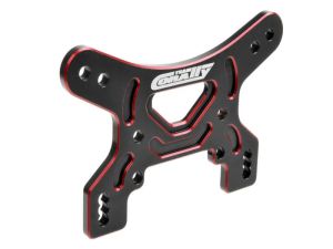 Team Corally - Dämpferbrücke - Vorne - 3mm - Alu 7075 - Harteloxiert Schwarz/Rot - 1 Stück