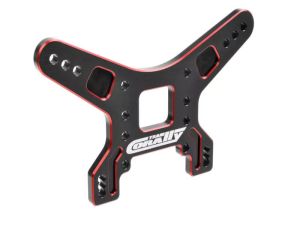 Team Corally - Dämpferbrücke - Hinten - 4mm - Alu 7075 - Harteloxiert Schwarz/Rot - 1 St.