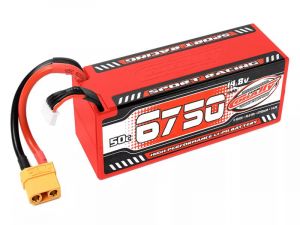 Team Corally Sport Racing 50C LiPo Battery - 6750mAh - 14.8V - Stick 4S - Hard Wire - XT90