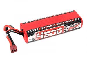 Team Corally Sport Racing 50C LiPo Battery - 4500mAh - 7.4V - Round 2S Stick - T-Plug