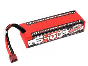 Team Corally Sport Racing 50C LiPo Battery - 5400mAh - 7.4V - Stick 2S - Hard Wire - T-Plug