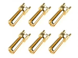 Team Corally Bullit Connector 3.5mm - Male Solid Type - Gold Plated - Ultra Low Resistance