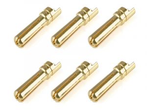 Team Corally Bullit Connector 5.0mm - Male Solid Type - Gold Plated - Ultra Low Resistance