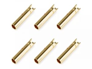 Team Corally Bullit Connector 2.0mm - Female Gold Plated - Ultra Low Resistance - 6 pcs