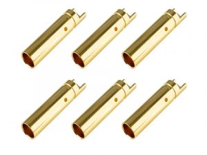 Team Corally Bullit Connector 4.0mm - Female Gold Plated - Ultra Low Resistance - 6 pcs