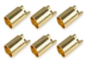 Team Corally Bullit Connector 6.5mm - Female Gold Plated - Ultra Low Resistance - 6 pcs