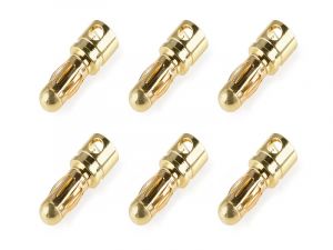 Team Corally Bullit Connector 3.5mm - Male Spring Type - Gold Plated - Wire Straight - 6 pcs