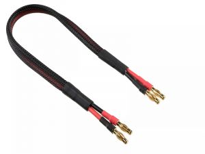 Team Corally Charge Lead - 4 mm Banana Gold connectors - 14 AWG ULTRA V+ Silicone Wire - 30cm