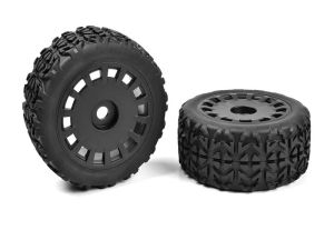 Team Corally - Off-Road 1/8 Truggy Reifen - Tracer - Geklebt auf schwarzen Felgen - 1 Paar