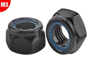 Team Corally - Steel Nylstop Nut M3 - Black Coated - 10 pcs C-3101-30-6