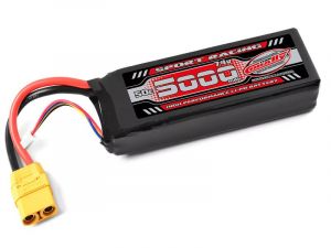 Team Corally Power Racing 50C - 5000MAH - 2S - 7,4V - XT-90 - Semi-Soft Case