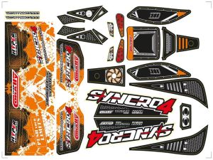 Team Corally - Body Decal Sheet - Syncro - Pre-Cut - Orange Color - 1 Pc