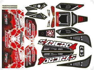Team Corally - Body Decal Sheet - Syncro - Pre-Cut - Red Color - 1 Pc