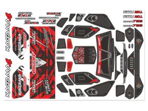 Team Corally - Body Decal Sheet - Kagama 4 - Pre-Cut - Color Red - 1 Pc
