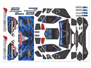 Team Corally - Body Decal Sheet - Kagama 4 - Pre-Cut - Color Blue - 1 Pc