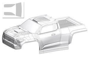 Team Corally Polycarbonate Body - Furago XD - Clear - Cut - Decals - 1:12