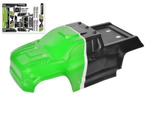 Team Corally Polycarbonate Body - Furago XD - Painted - Cut - Decals - Green Color 1:12