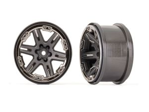 Traxxas RXT 2.8 Felge grau/schwarz-chrom 12mm (2) 4x4 v/h, 2WD nur vorne TRX6772-BLKCR