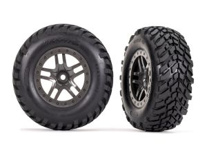 Traxxas SCT Reifen auf SCT Felge grau (2) 2WD hinten, 4WD v/h (TSM rated) TRX6964
