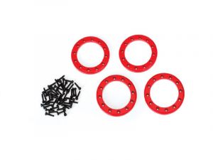 Traxxas Beadlock-Ring 1.9 Aluminium rot mitSchrauben TRX8169R