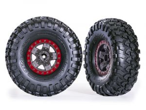 Traxxas Canyon Trail 5.3x2.2 Reifen auf TRX-4 Felgen grau/rot TRX8181-RED